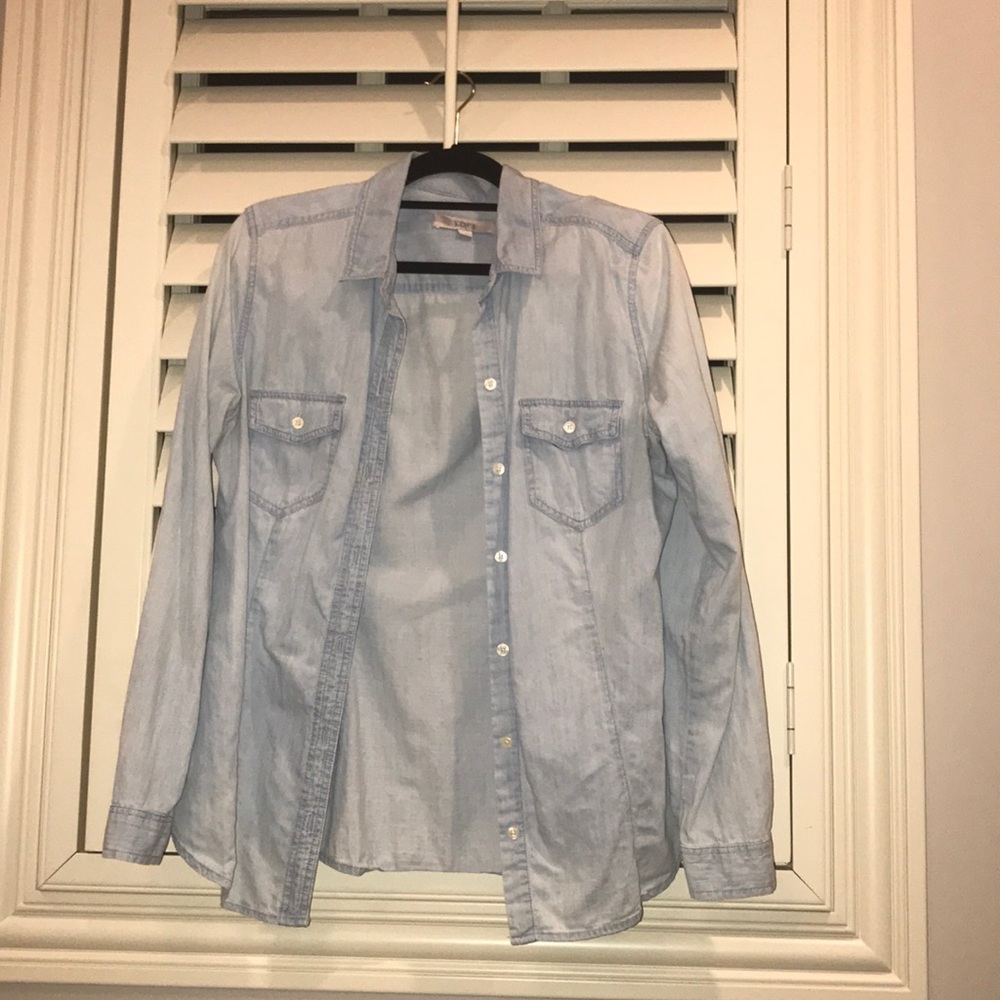 LOFT: Denim Long Sleeve Oxford